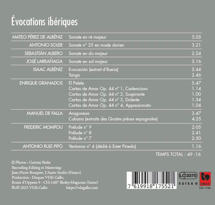 CD Nouvel album "Évocations Ibériques" - Dédicacé